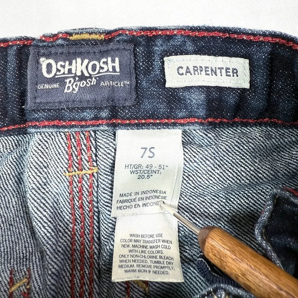 OSH KOSH BGOSH Carpenter Boys Denim Shorts Size 7 Slim Classic‎ Utility Style